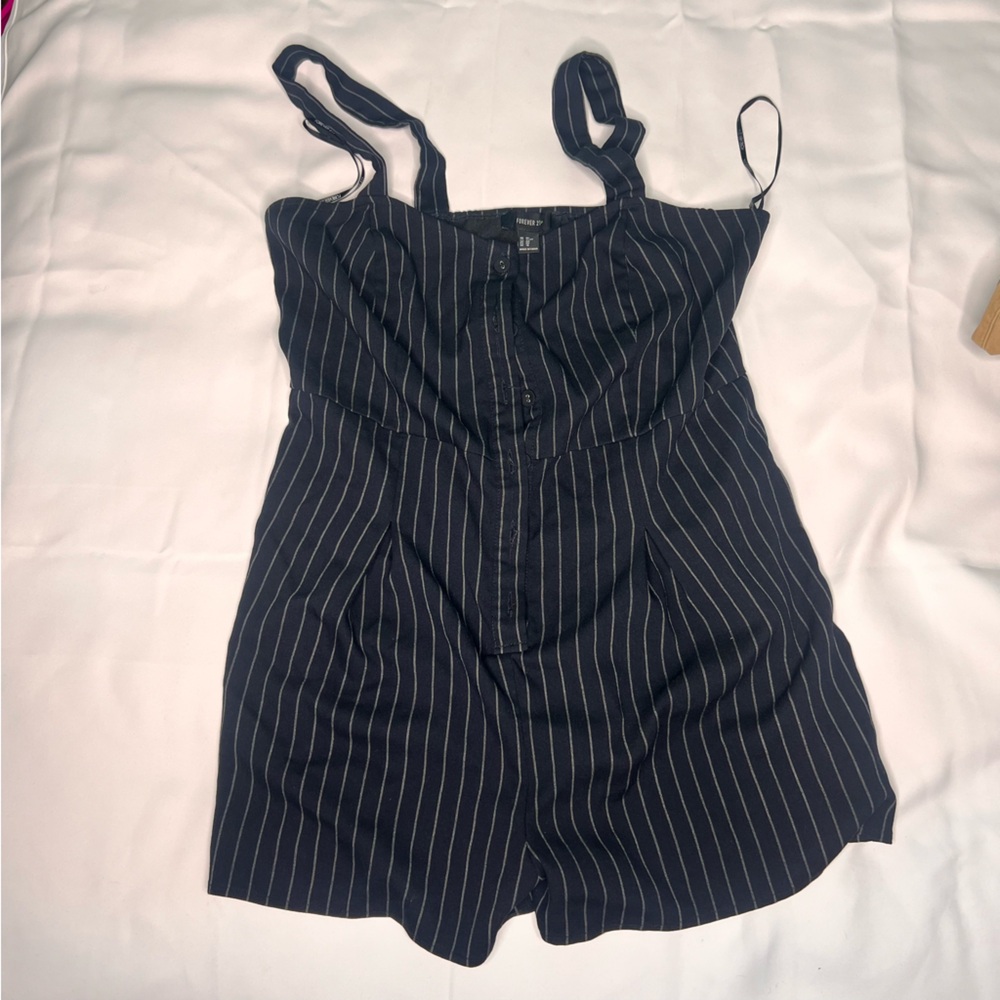 Black Striped Women's Jumpsuit